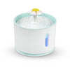 Fontaine pour chat design fleur avec réservoir transparent et éclairage LED.