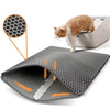 Tapis de Litière pour Chat gris avec double couche, collecte automatique des grains tombés.