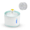 Fontaine pour chat design fleur, couleur verte avec 4 filtres ronds en coton et charbon actif.