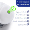 Fonctionnement du masseur pour chat avec modes de vitesse lente, rapide et alternative.