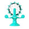 Jouet Distributeur De Croquettes Pour Chat turquoise, parfait pour les friandises.