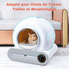 Litière Chat Autonettoyante de 65L adaptée à tous les chats, quelle que soit leur morphologie.
