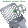 Zoom sur les trous de 6 à 8 mm d’une Pelle à Litière pour Chat adaptée à toutes les litières.