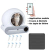 Kit complet de Litière Chat Autonettoyante avec 8 sacs à déchets, tapis de litière et commande mobile.