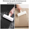 Avant et après utilisation du Rouleau Poils De Chat sur différents tissus.