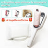 Brosse Pour Poils De Chat livrée avec 10 lingettes offertes pour un toilettage optimal.