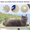 Hamac de Fenêtre Pour Chat en tissu lavable haute densité avec un chat gris allongé.