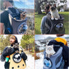 Montage de plusieurs personnes portant leur sac à dos pour chat en extérieur