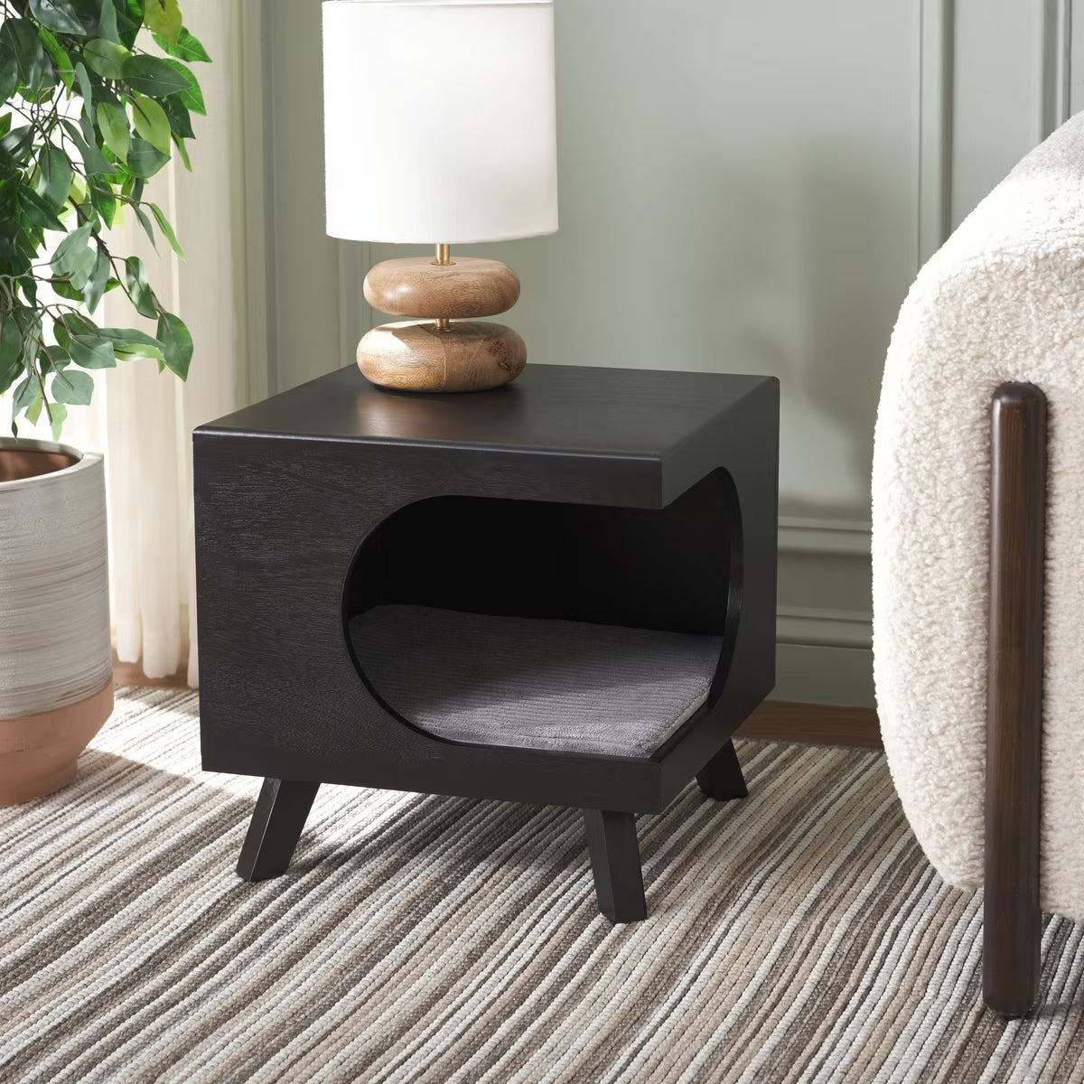 MiaouNook™ – Maison à Chat Premium en Bois avec Couchage Douillet