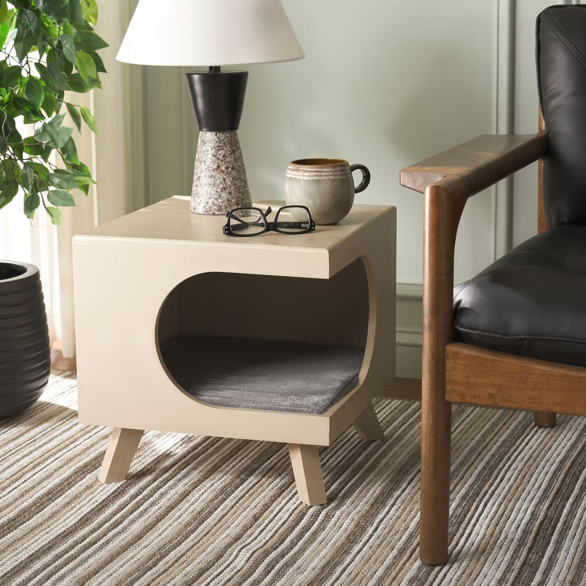 MiaouNook™ – Maison à Chat Premium en Bois avec Couchage Douillet