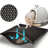 Tapis de Litière pour Chat noir avec surface en nid d’abeille, conçu pour une propreté optimale autour de la litière.