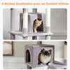 Zoom sur les niches douillettes de l’Arbre à Chat XXL pour se reposer.