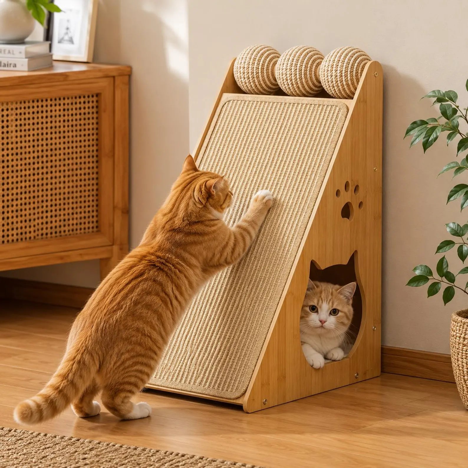 MiaouGriff™ – Maison à Chat 4-en-1 avec Griffoir